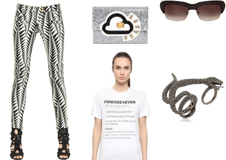 mode-été-2015-pantalon-noir-blanc-tèshirt-femme-pochette-lunettes