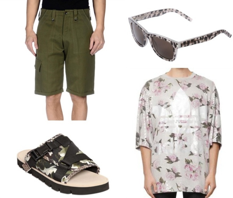 mode-été-2015-sandales-militaire-t-shirt-shorts-kaki mode été 2015
