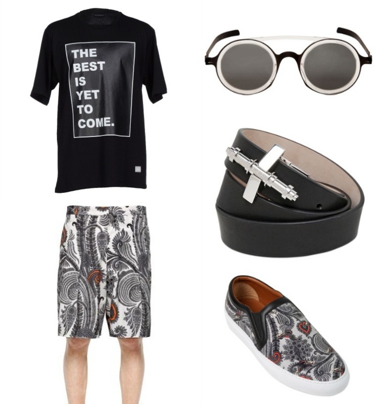mode-été-2015-shorts-chaussures-imprimé-ceinture-lunettes-rondes-t-shirt