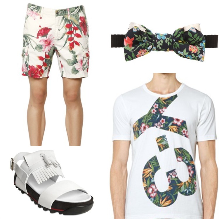 mode-été-2015-shorts-t-shirt-motifs-fleurs-sandales mode été 2015