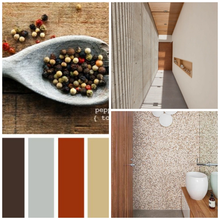 palettes-couleur-marron-peinture-murale-salle-bains-mosaique