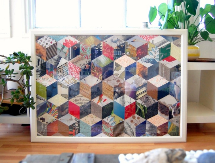 patchwork-facile-cadre-motifs-multicolores-pièces-3d