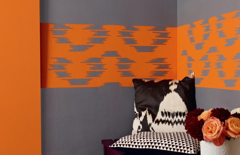peinture-salon-2-couleurs-contrastées-gris-orange
