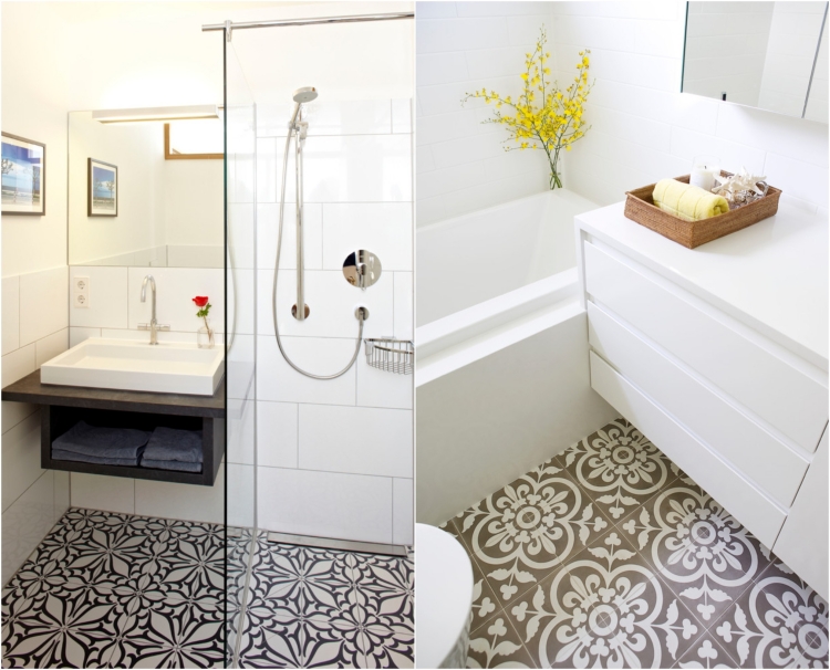 petite-salle-bains-agrandir-carreaux-sol-motifs-filigrane-douche-italienne-baignoire