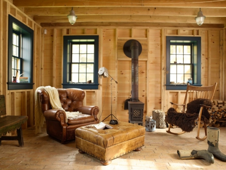 revêtement-murs-plafond-bois-meubles-cuir-naturel