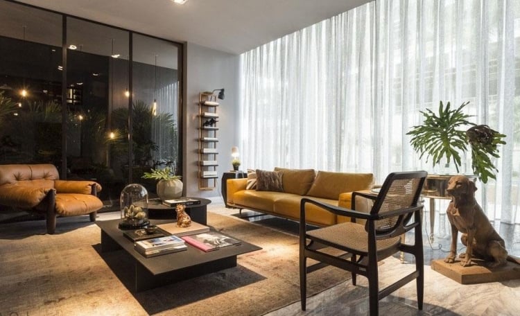 salon design meubles décoration-beige-marron-ocre