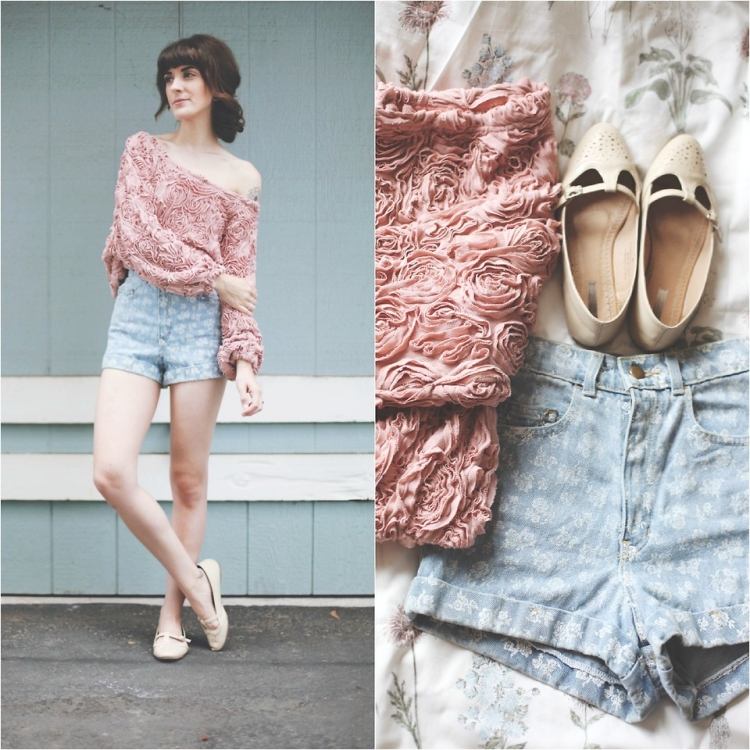 short femme jean-top-sexy-rose-cendre-chaussures
