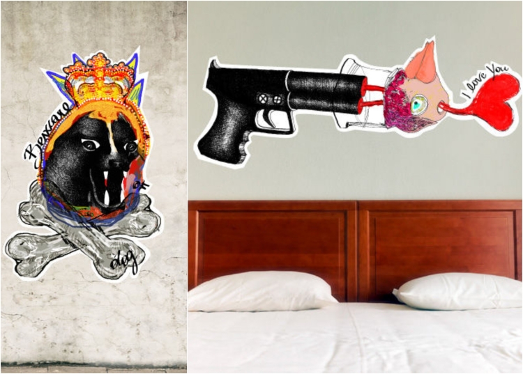 stickers-muraux-graffiti-formes-abstraites-pistolet stickers muraux graffiti