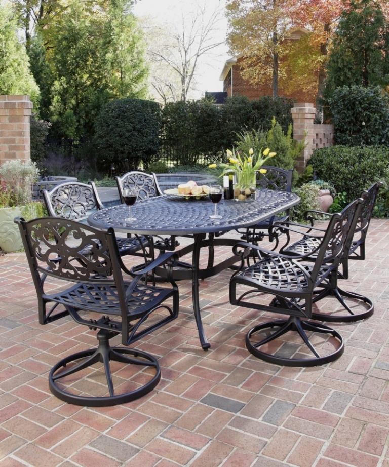 table et chaises de jardin pied-central-fer-forgé-terrasse