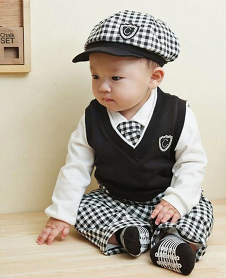 vetements-bebe-garcon-pantalon-cravate-chapeau-carré vêtements bébé garçon