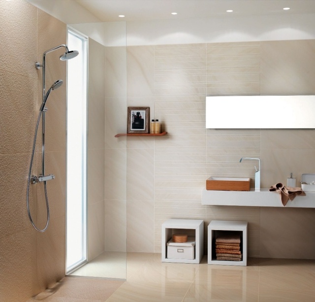 Limestone-carrelage-salle-de-bains-douche-italienne-spots-encastres