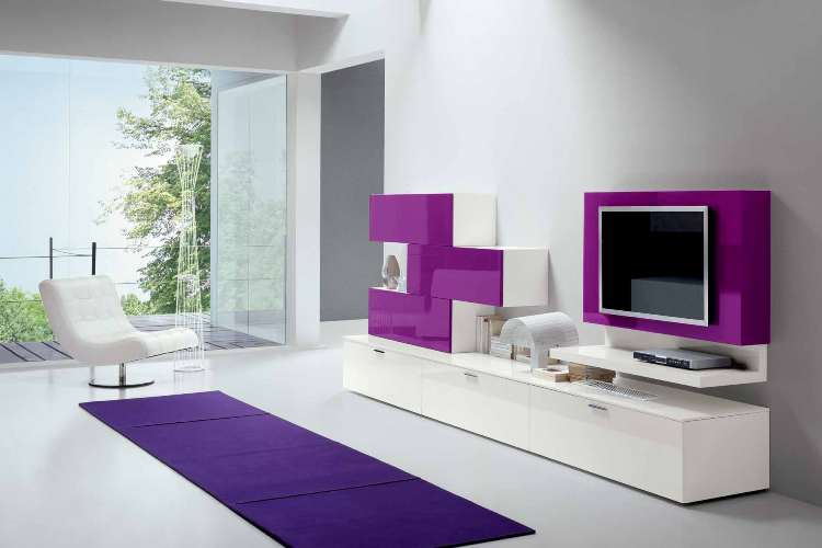 ameublement-salon-moderne-mobilier-blanc-neige-tapis-violet