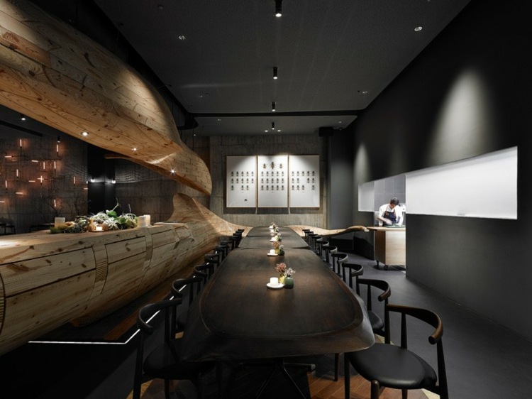 bar en bois massif design extraordinaire spots encastrés