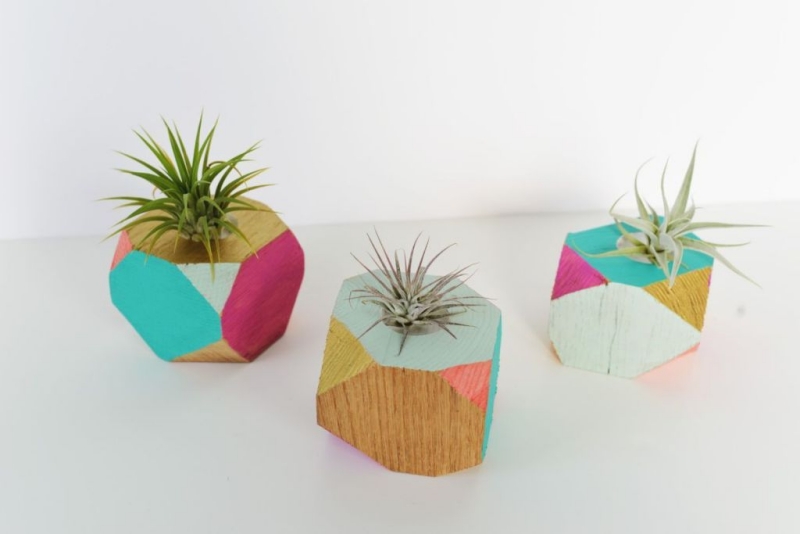 bricolage-facile-idee-deco-maison-pots-de-fleurs-bois-forme-geometrique