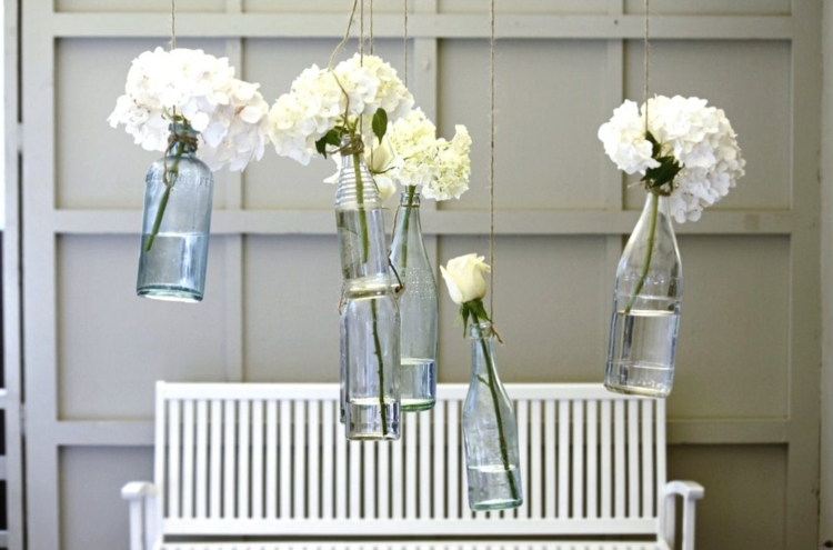 bricolage-maison-vases-bouteilles-hortensias bricolage maison