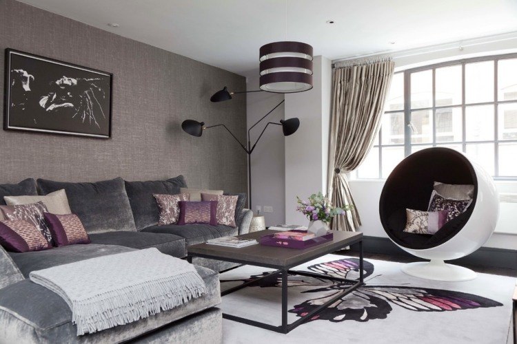 Couleur aubergine et à quoi l'associer dans chaque pièce? Les couleurs qui mètres dans une chambre sur les quatre murs