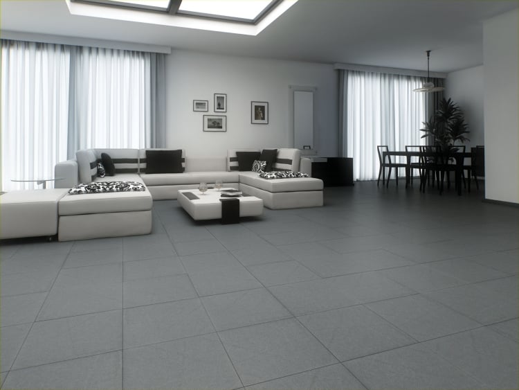 carrelage-gris-salon-moderne-canapé-angle-blanc-plafond
