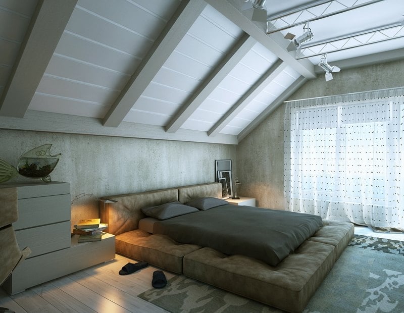 chambre-mansardée-plafond-francaise-grand-lit-commode-tapis