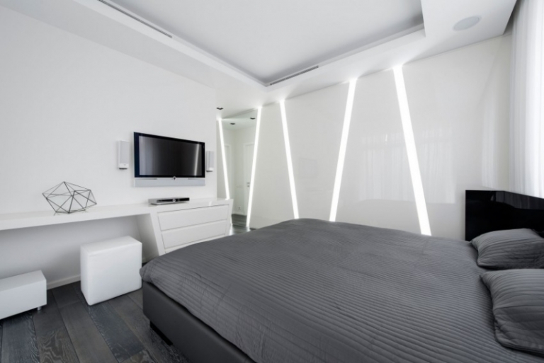 chambre-minimaliste-blanche-grise-mur-lumineux