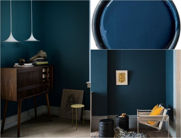 couleur-peinture-murale-2015-bleu-pétrole-meubles-vintage