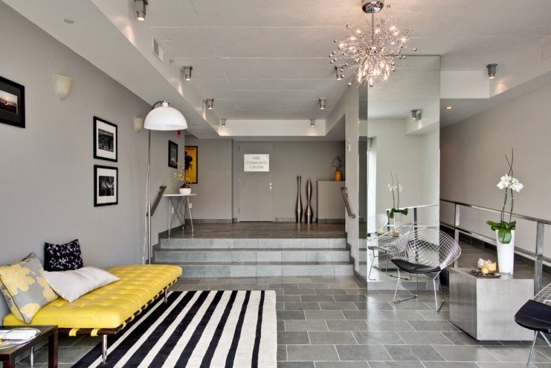 Décoration intérieur: invitez le jaune et le gris dans l` espace! Tapis jaune et gris