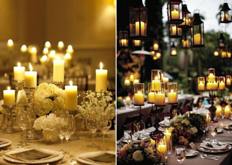 deco-garden-party-bougies-centre-table-fleurs-lanternes-métalliques