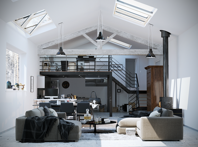 Aménagement et déco loft – le luxe rencontre le style industriel Créatif Escalier Loft