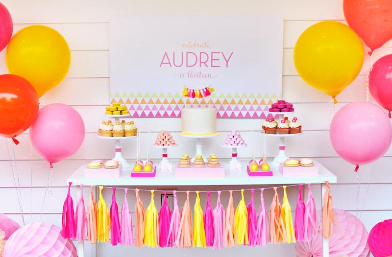 decoration-anniversaire-enfant-princesse-ballons-candy-bar-rose-blanc-jaune décoration anniversaire enfant