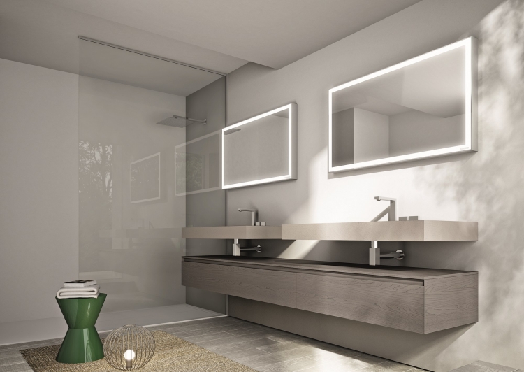 double-vasque-2-miroirs-salle-bain-lumineux-Cubik-Idea-group