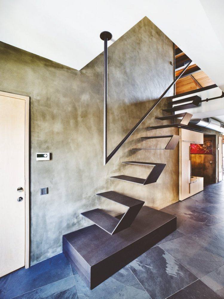 Escalier suspendu de design moderne en 55 exemples supers Inspiration Mur Escalier