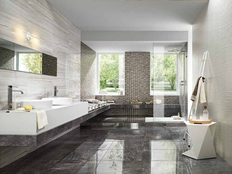 Faïence salle de bains – 88 des plus beaux carrelages design Salle Ardoise Créatif bains de