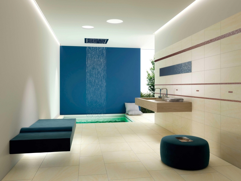 faience-salle-bains-natural-stones-beige-clair-mur-bleu-douche-pluie