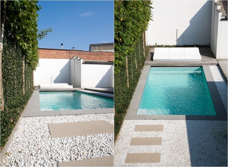 Galet décoratif blanc: plus de 45 idées pour vous inspirer! Piscine mosaïque blanc aux côtés
