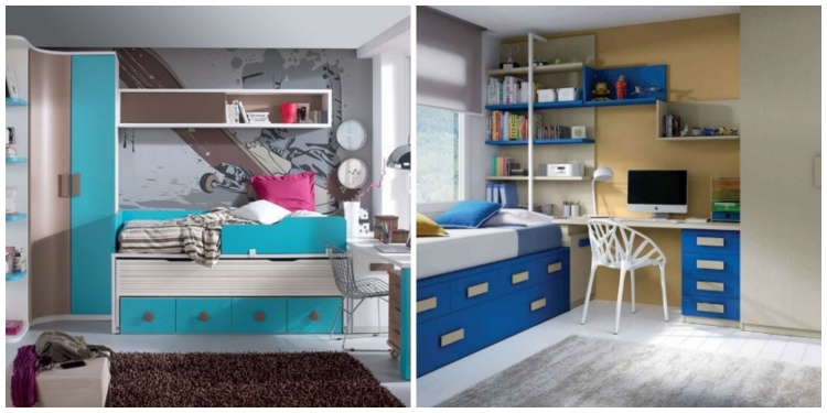 idee-chambre-enfant-garcon-bleu-lit-turquoise-bureau
