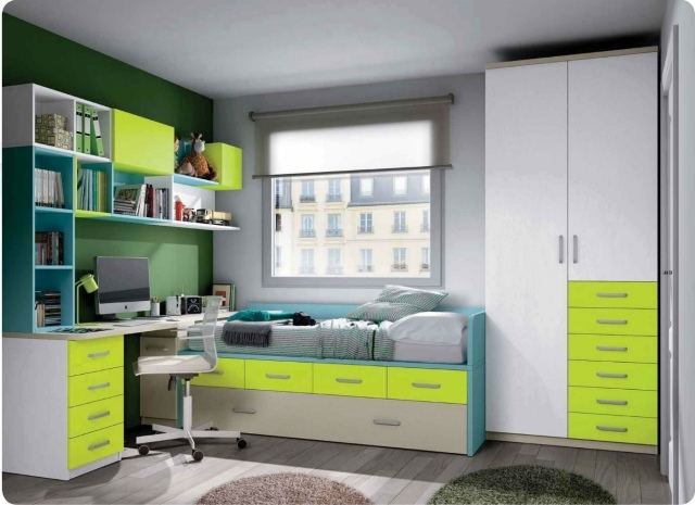 idee-mobilier-chambre-enfant-armoire-rangement-etageres-murale