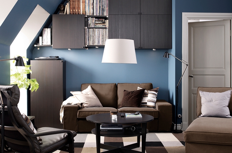 ikea-salon-idées-meubles-peinture-murale-gris-bleu-ardoise-pastel