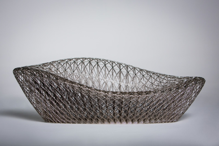 impression 3D canapé revêtement chrome cuivre Janne Kyttanen