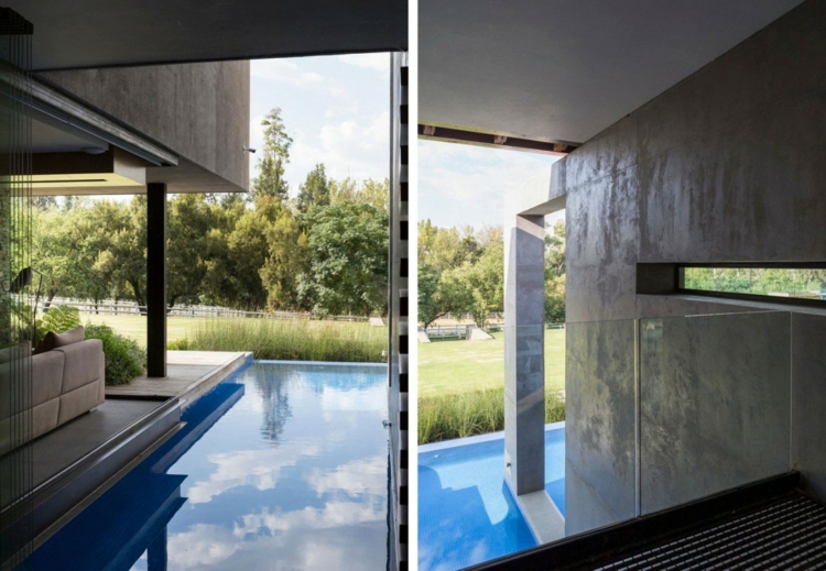 interieur-materiaux-naturels-murs-béton-piscine-parois-verre-vue-jardin
