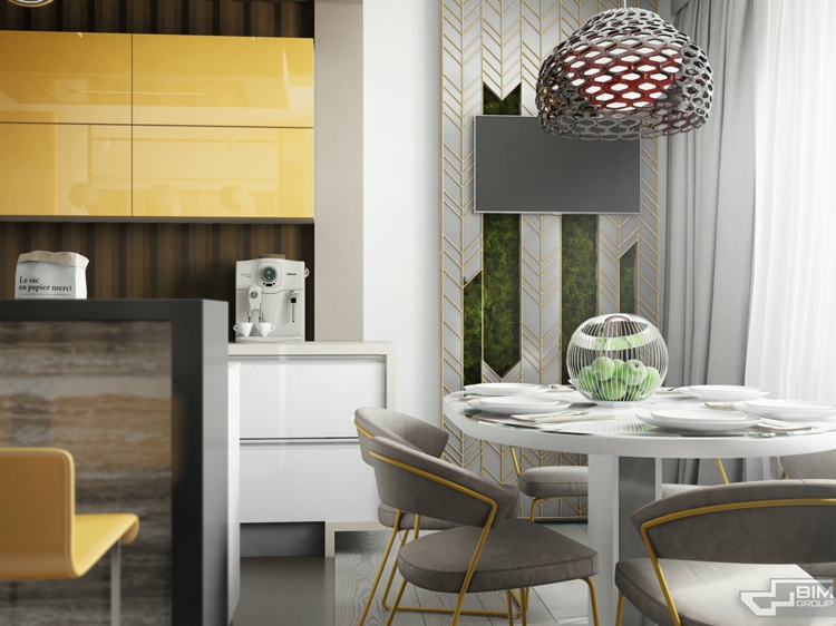 meubles-gris-appartement-cuisine-armoires-jaunes-coin-repas-suspensions