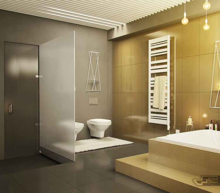 meubles-gris-appartement-salle-bains-carreaux-or-suspensions-mosaique-paroi-verre