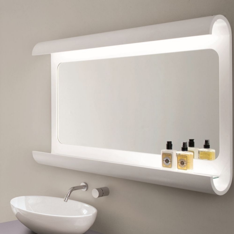 miroir-salle-bain-Lulù-blanc-éclairage-indirect-étagère-Arlex-design