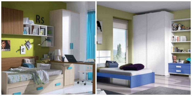 mobilier-chambre-enfant-couleur-bleu-lit-armoire-rangement
