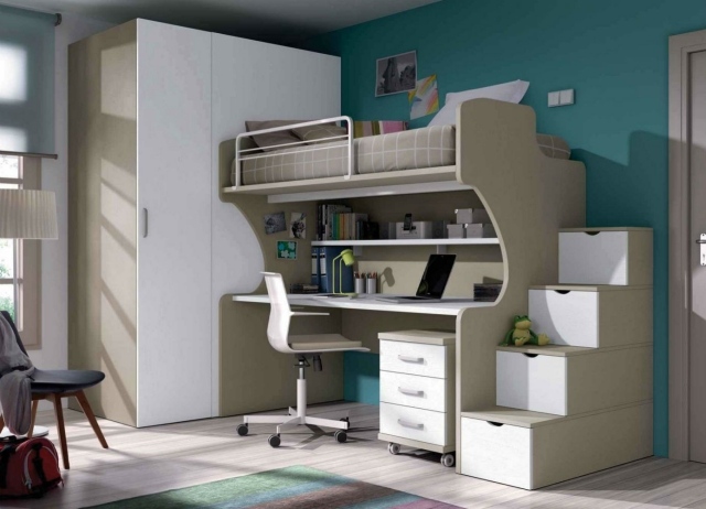 mobilier-chambre-enfant--lit-mezzanine-chaise-roulettes-bureau-armoires-rangement