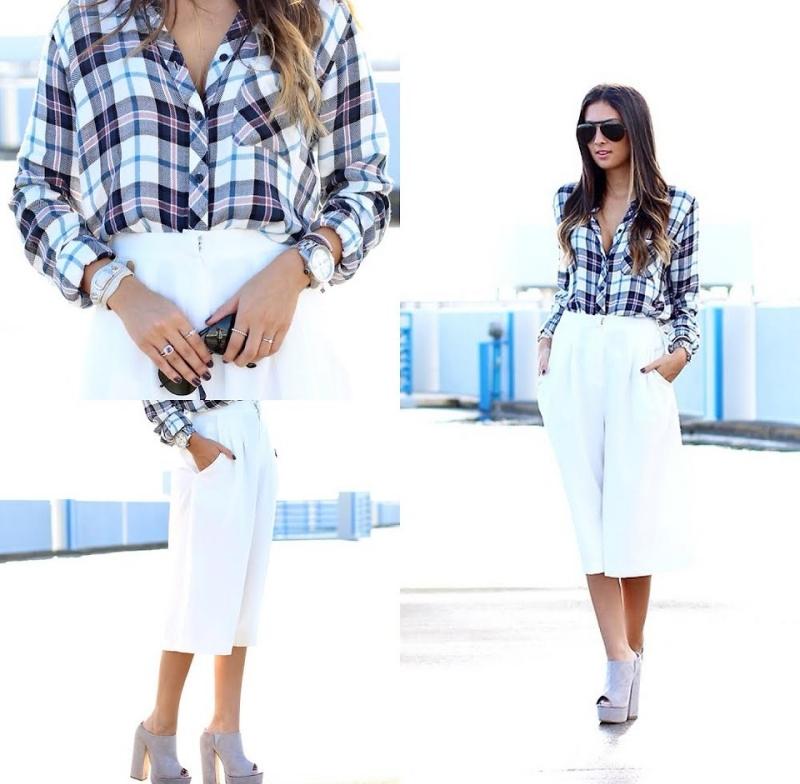mode-été-2015-femme-jupe-culotte-chemise-carreaux