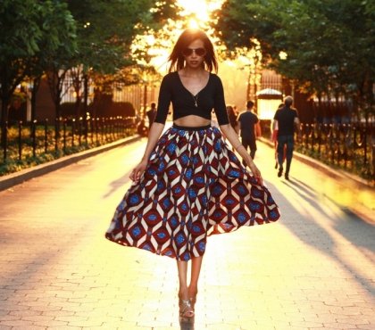 mode-été-2015-femme-jupe-mi-longue-évasée-taille-haute