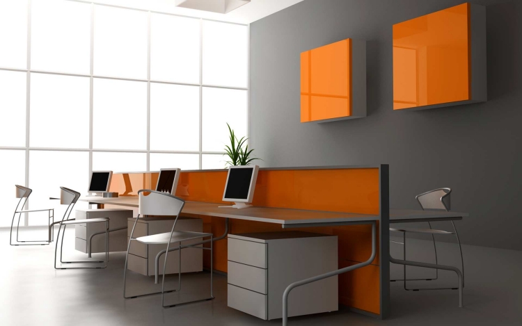 murs-gris-anthracite-contraste-meubles-blanc-orange-bureau