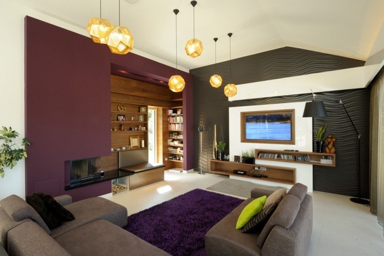 Couleur aubergine et à quoi l'associer dans chaque pièce? Les couleurs qui mètres dans une chambre sur les quatre murs