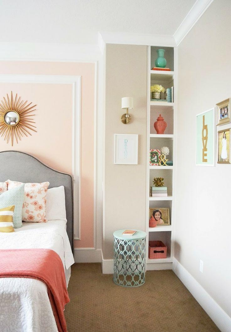 peinture chambre coucher tons pastel doux décoration