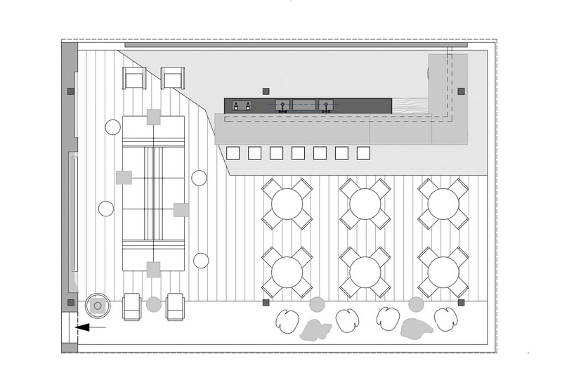 plan-architecte-disposition-tables-Nosotros-bar-meuble-bar-design