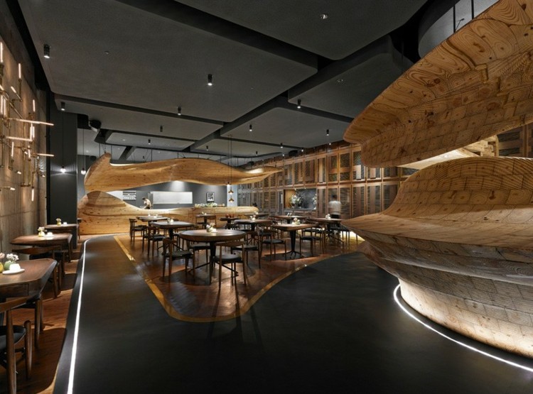 restaurant design RAW bars bois massif design organique